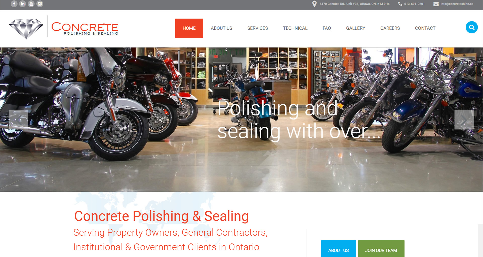 Concrete Polishing & Sealing Ltd., Ottawa Website