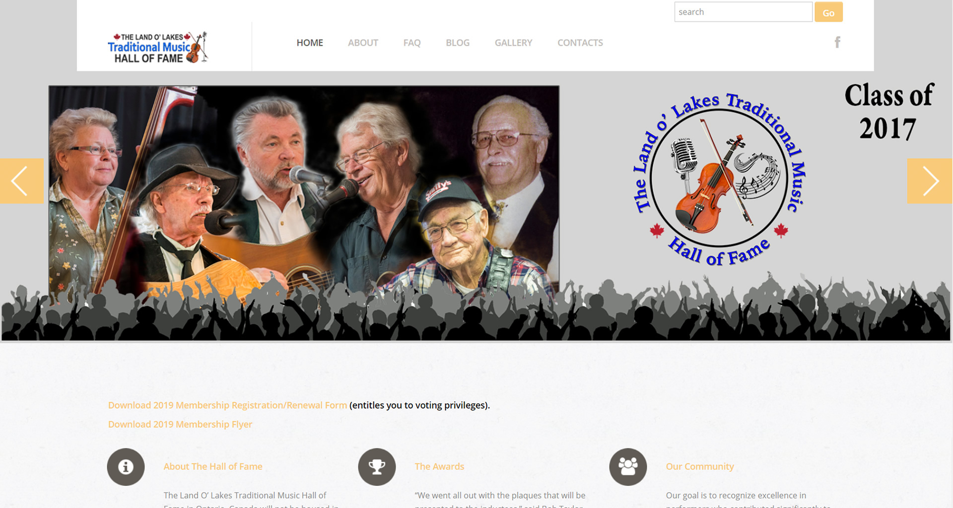 Land O' Lakes Traditional Music Hall of Fame Website