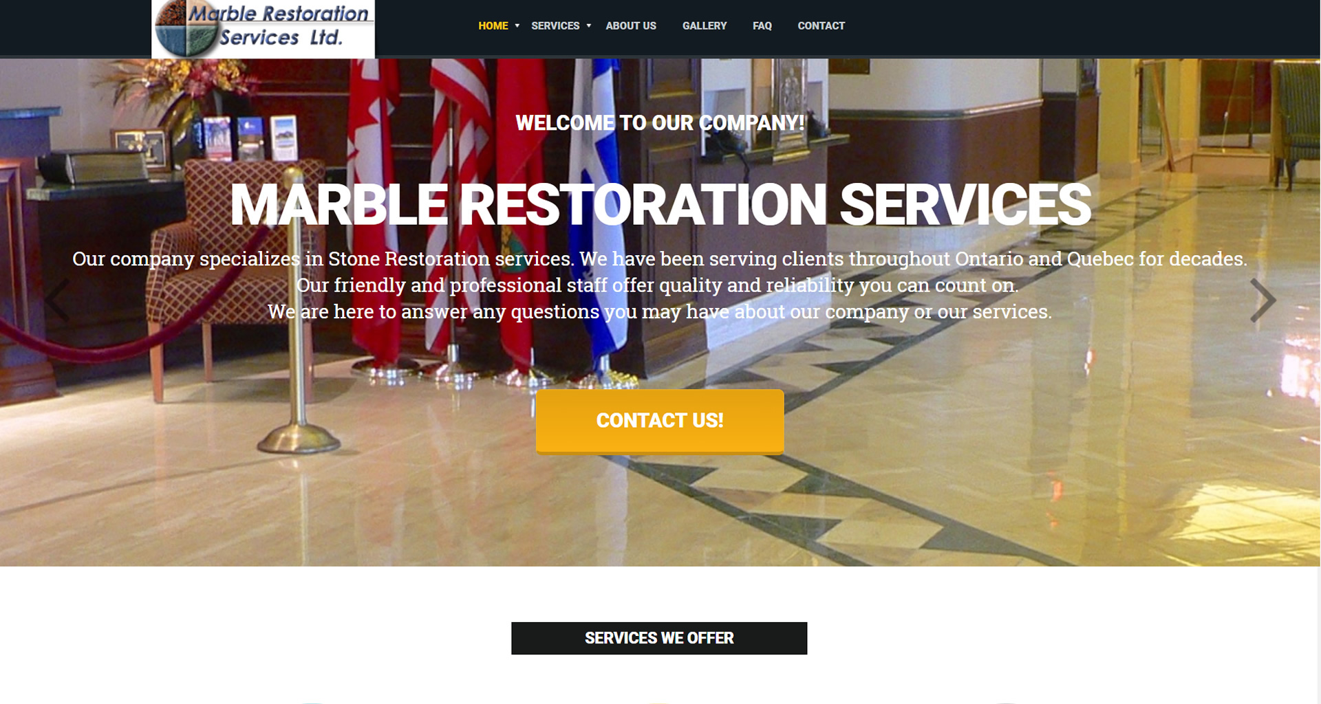 Marble Restoration Services Ltd., Ottawa Website