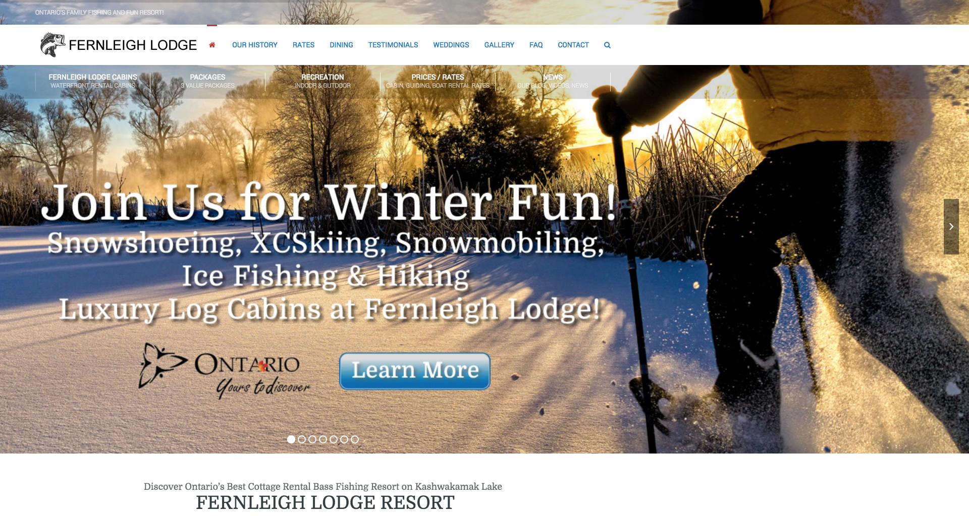 Mobile Website Design for Fernleigh Lodge, Cloyne Ontario